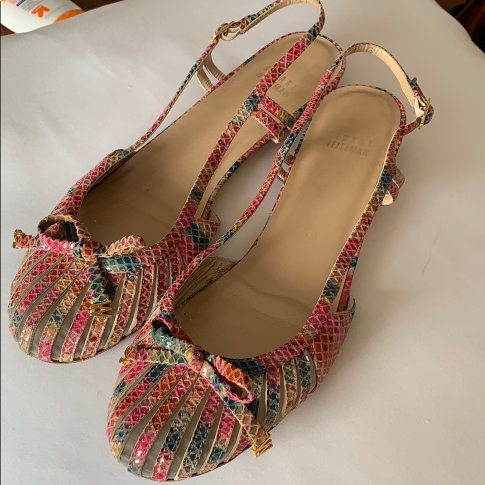 Stuart Weitzman leather sling back flats